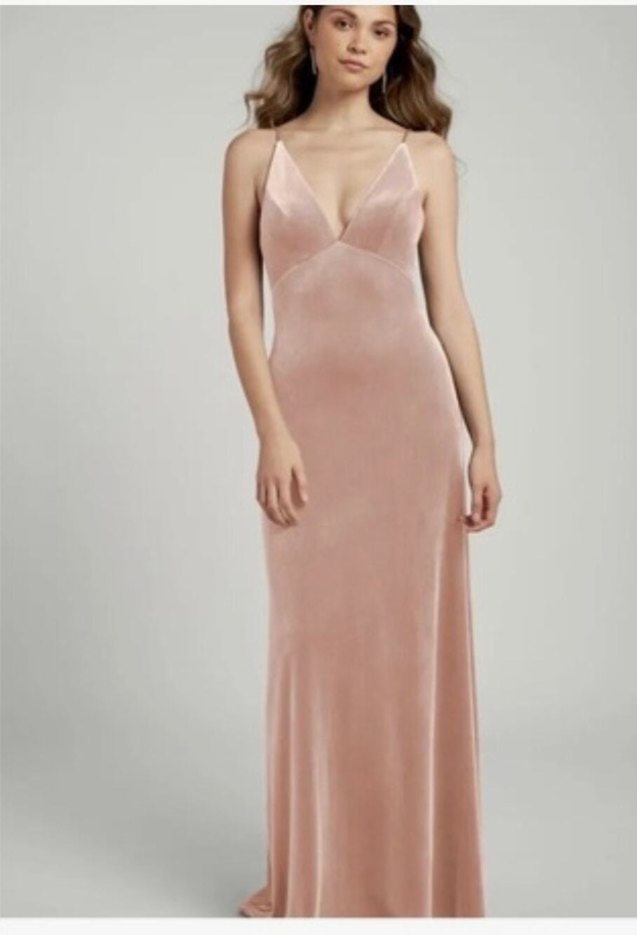NWT Jenny Yoo Melanie Dress Gown Sz 10 Maxi Formal Prosecco Stretch Velvet